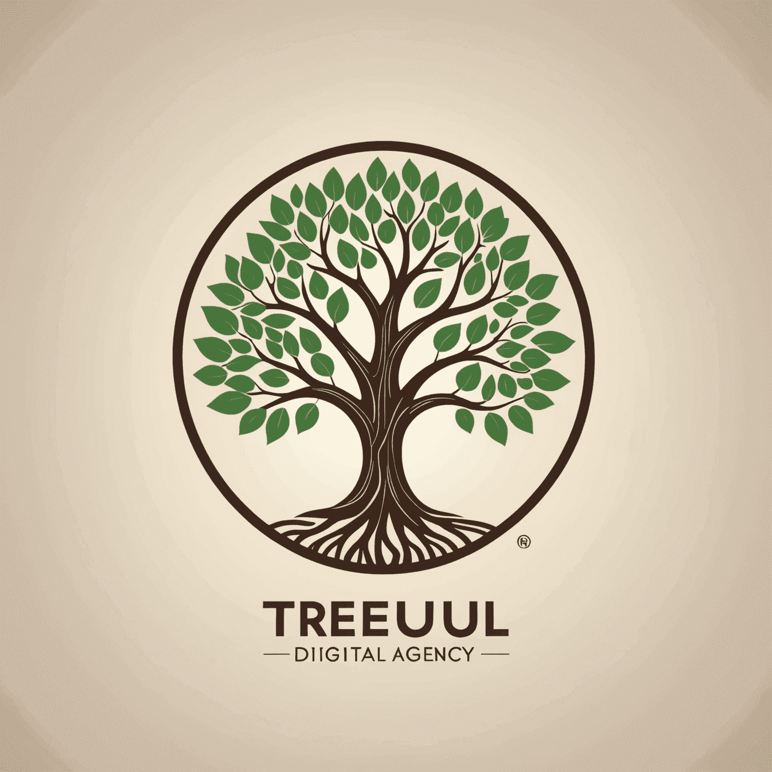 TreeU Digital Agency Logo - A modern, stylized tree with digital elements integrated into its branches